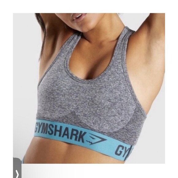 Gymshark Women’s Flex Gray Teal Sports Bra Size XS - Picture 1 of 4